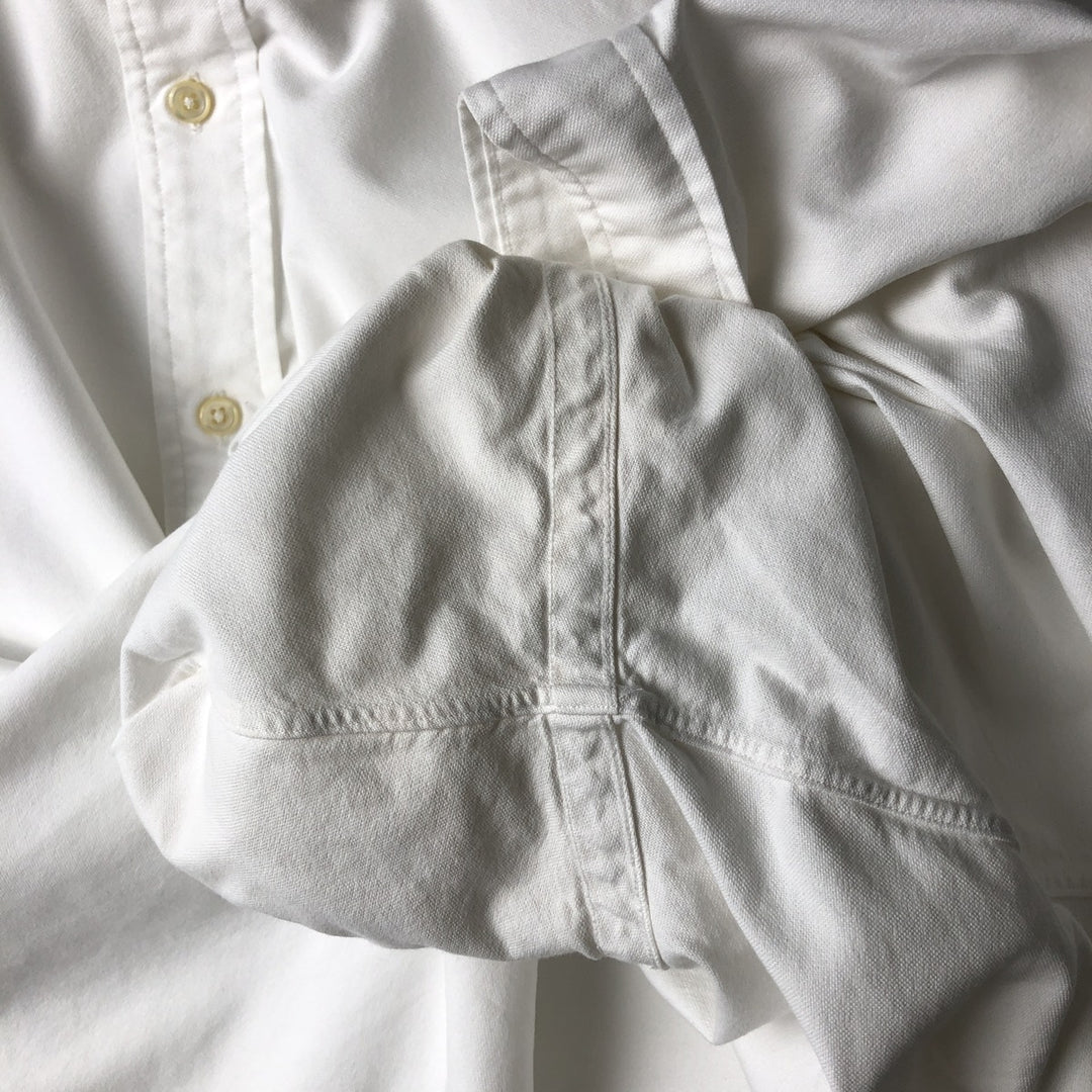 Ralph Lauren YARMOUTH long sleeve button down shirt, men's size L cotton white type Vintage Second Hand