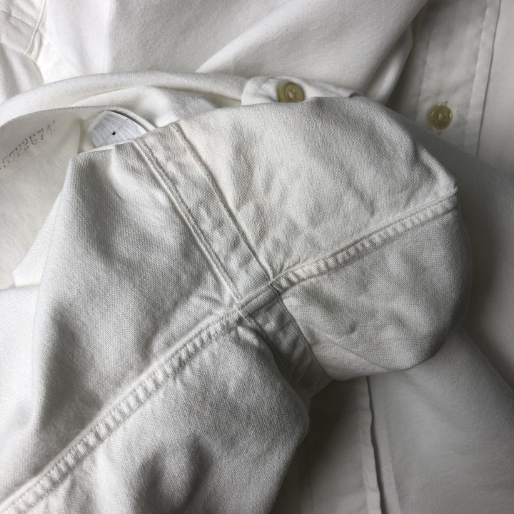 Ralph Lauren YARMOUTH long sleeve button down shirt, men's size L cotton white type Vintage Second Hand