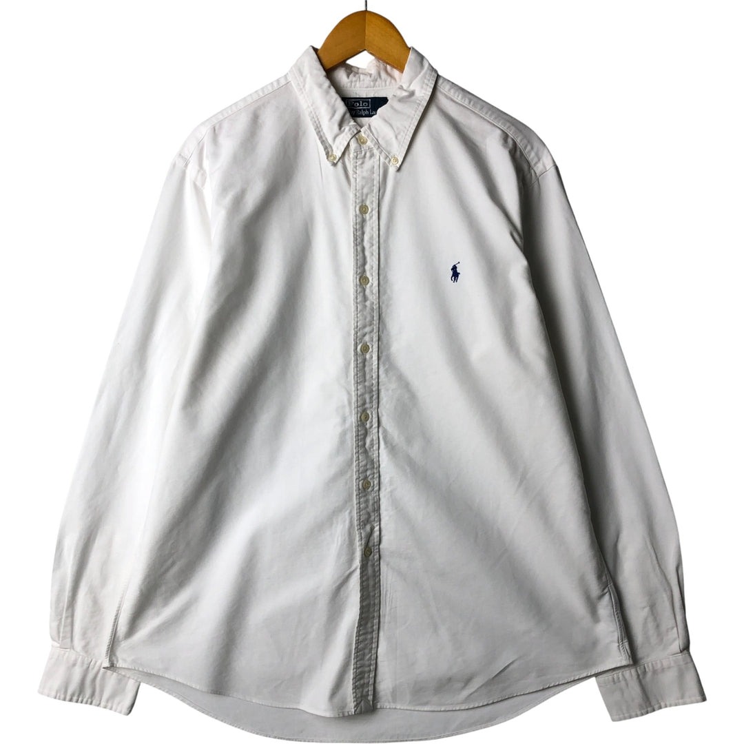 Ralph Lauren POLO by Ralph Lauren long sleeve button down shirt, men's XL size cotton white type Vintage Second Hand
