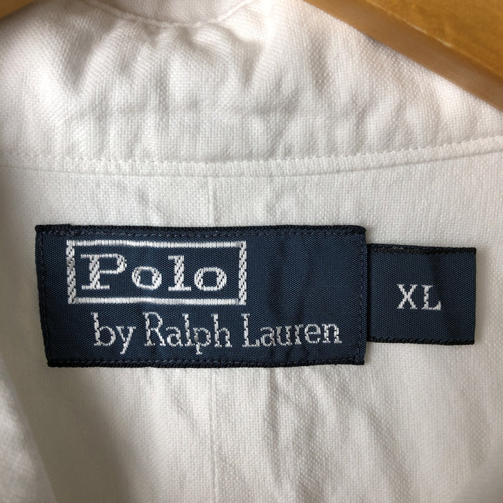 Ralph Lauren POLO by Ralph Lauren long sleeve button down shirt, men's XL size cotton white type Vintage Second Hand