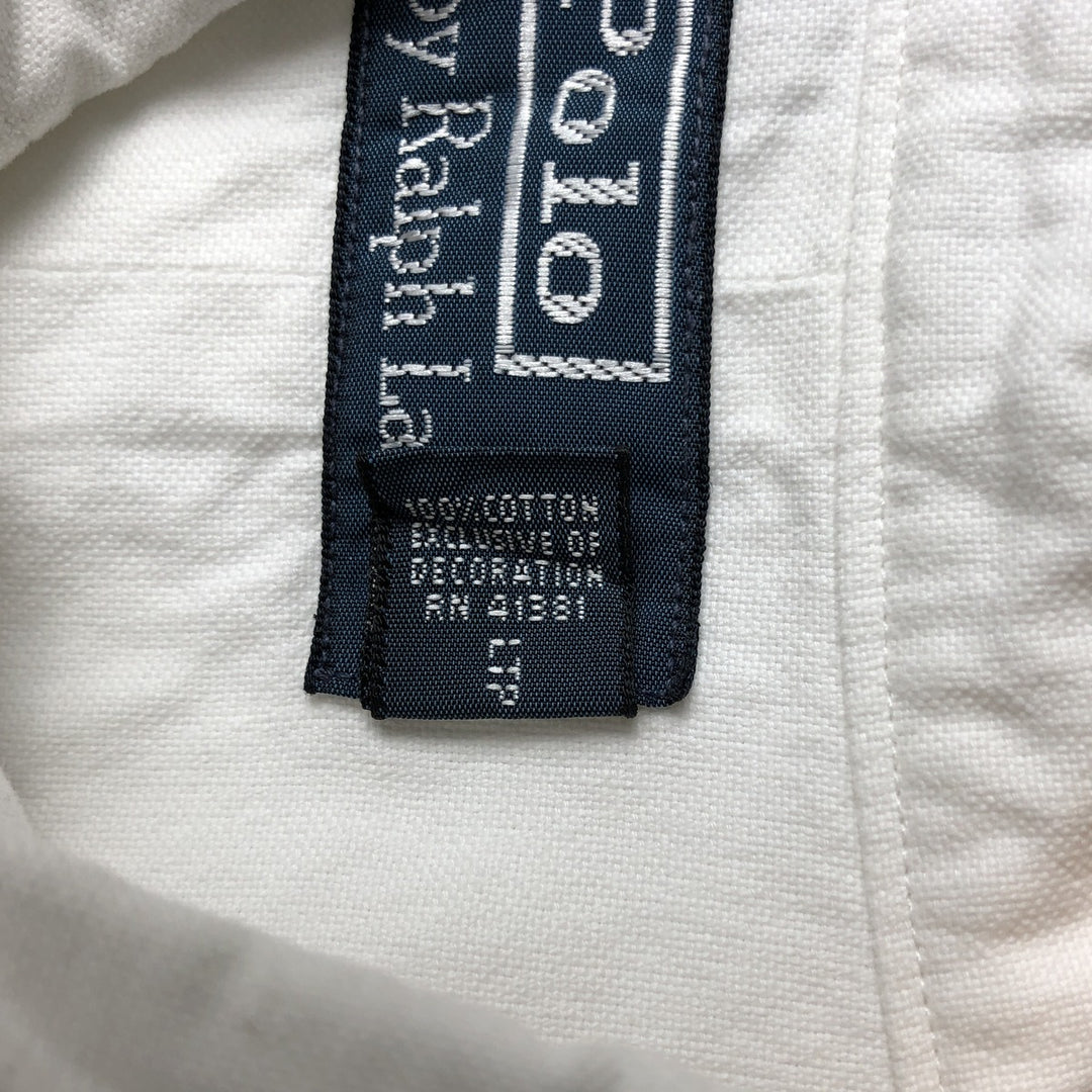 Ralph Lauren POLO by Ralph Lauren long sleeve button down shirt, men's XL size cotton white type Vintage Second Hand
