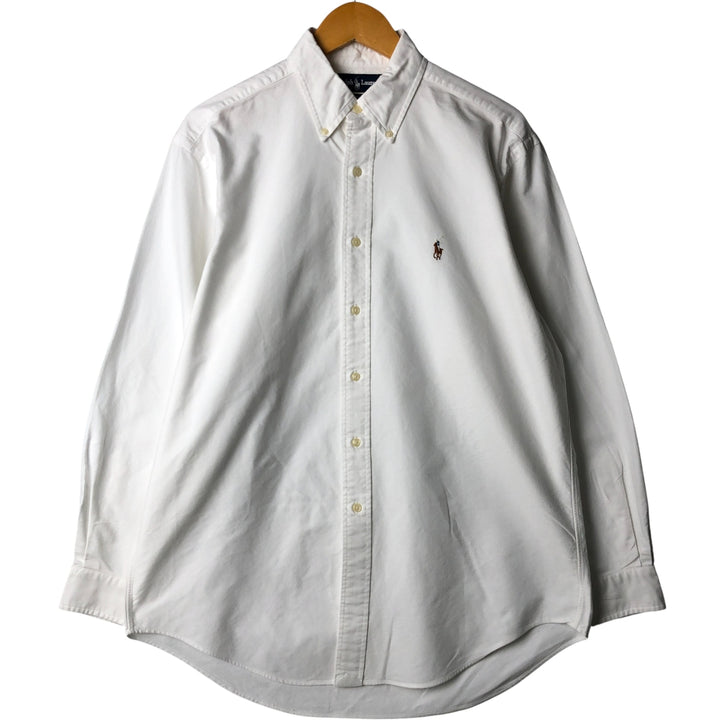 Ralph Lauren YARMOUTH long sleeve button down shirt, men's size L cotton white type Vintage Second Hand