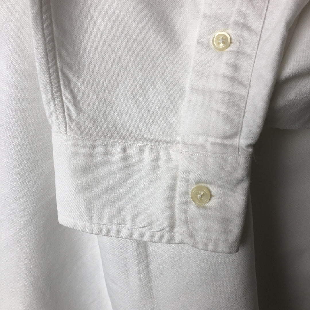 Ralph Lauren YARMOUTH long sleeve button down shirt, men's size L cotton white type Vintage Second Hand