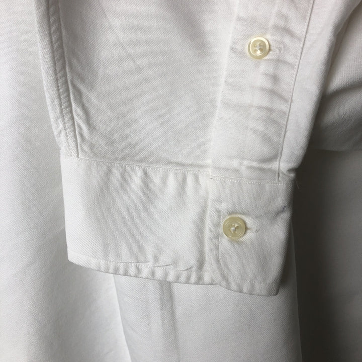 Ralph Lauren YARMOUTH long sleeve button down shirt, men's size L cotton white type Vintage Second Hand