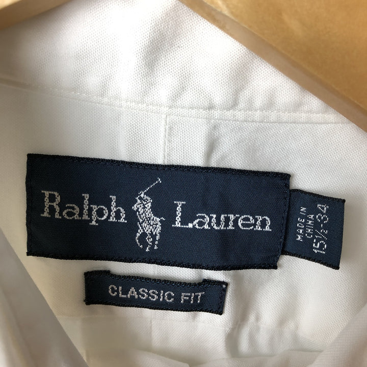 Ralph Lauren Classic Fit Long Sleeve Button Down Shirt Men's M cotton white type Vintage Second Hand