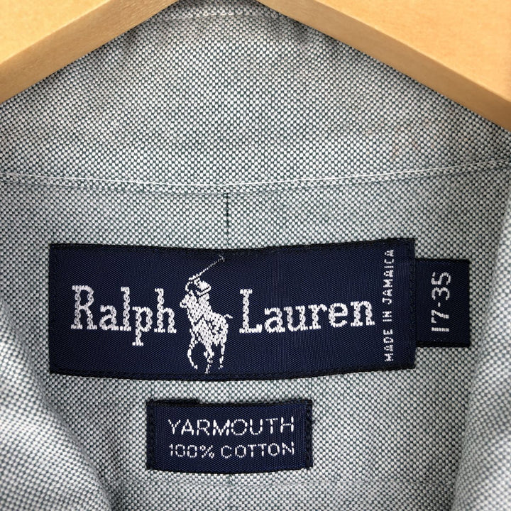 Ralph Lauren YARMOUTH long sleeve button down shirt, men's XL size cotton green type Vintage Second Hand