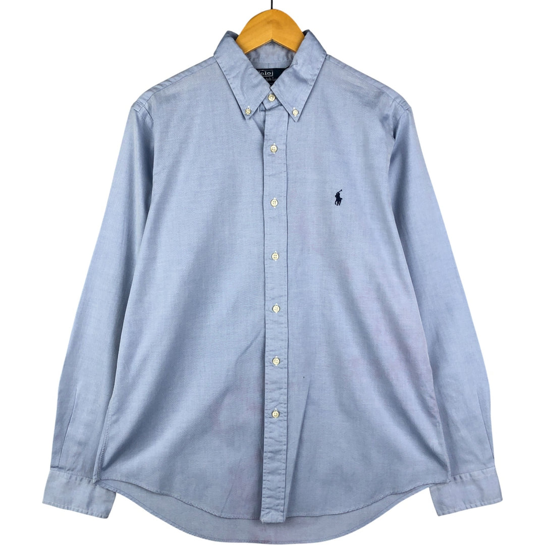 Ralph Lauren CUSTOM FIT long sleeve button down shirt, men's size L cotton Blue type light blue Vintage Second Hand