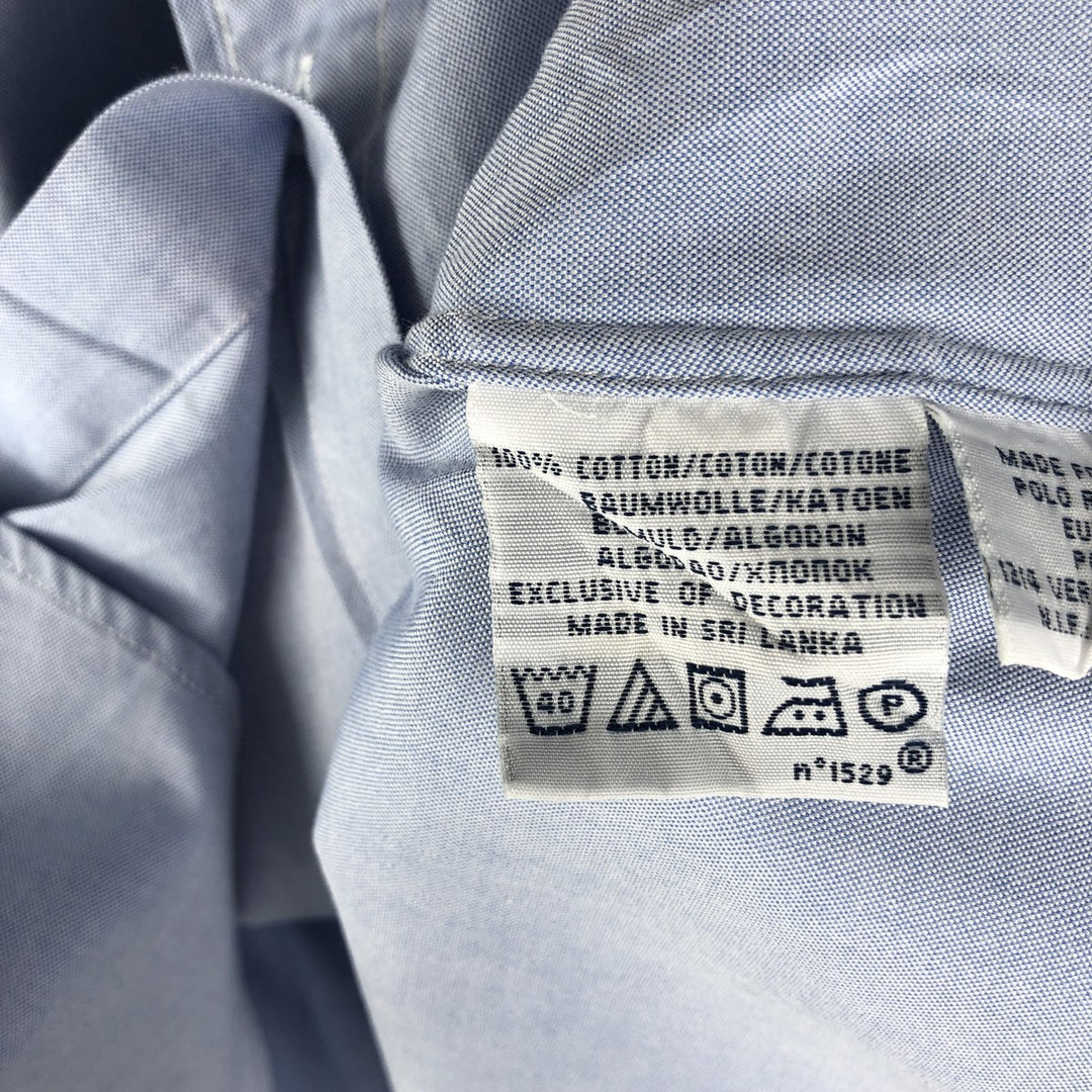 Ralph Lauren CUSTOM FIT long sleeve button down shirt, men's size L cotton Blue type light blue Vintage Second Hand