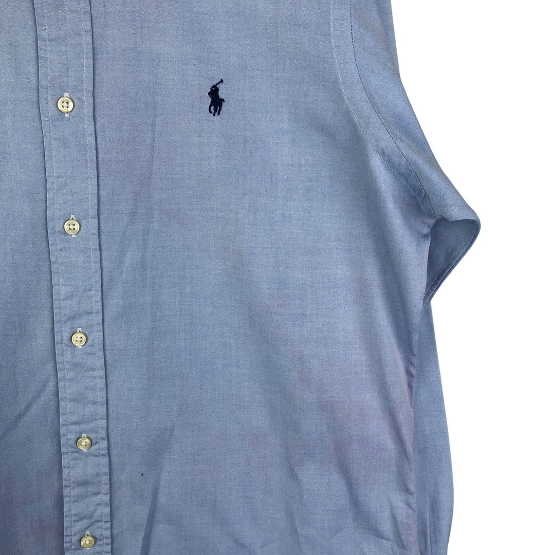 Ralph Lauren CUSTOM FIT long sleeve button down shirt, men's size L cotton Blue type light blue Vintage Second Hand