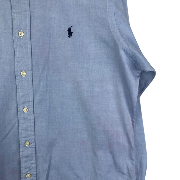 Ralph Lauren CUSTOM FIT long sleeve button down shirt, men's size L cotton Blue type light blue Vintage Second Hand