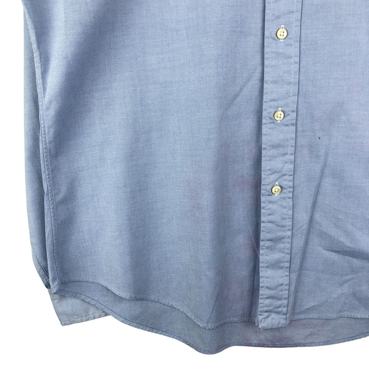 Ralph Lauren CUSTOM FIT long sleeve button down shirt, men's size L cotton Blue type light blue Vintage Second Hand