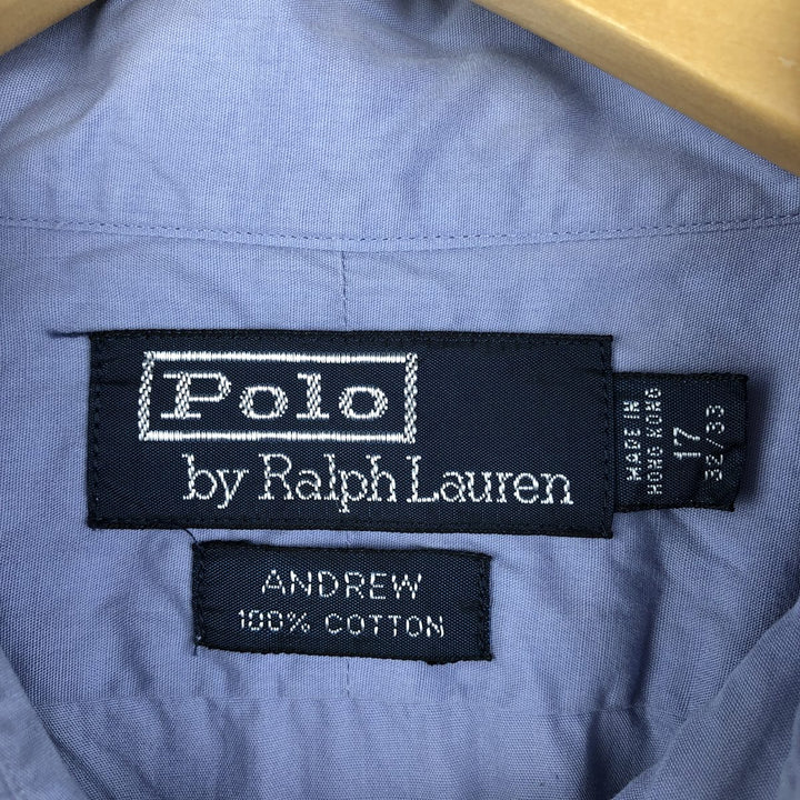 Ralph Lauren POLO by Ralph Lauren ANDREW long sleeve cotton shirt, men's XL size cotton Blue type light blue Vintage Second Hand