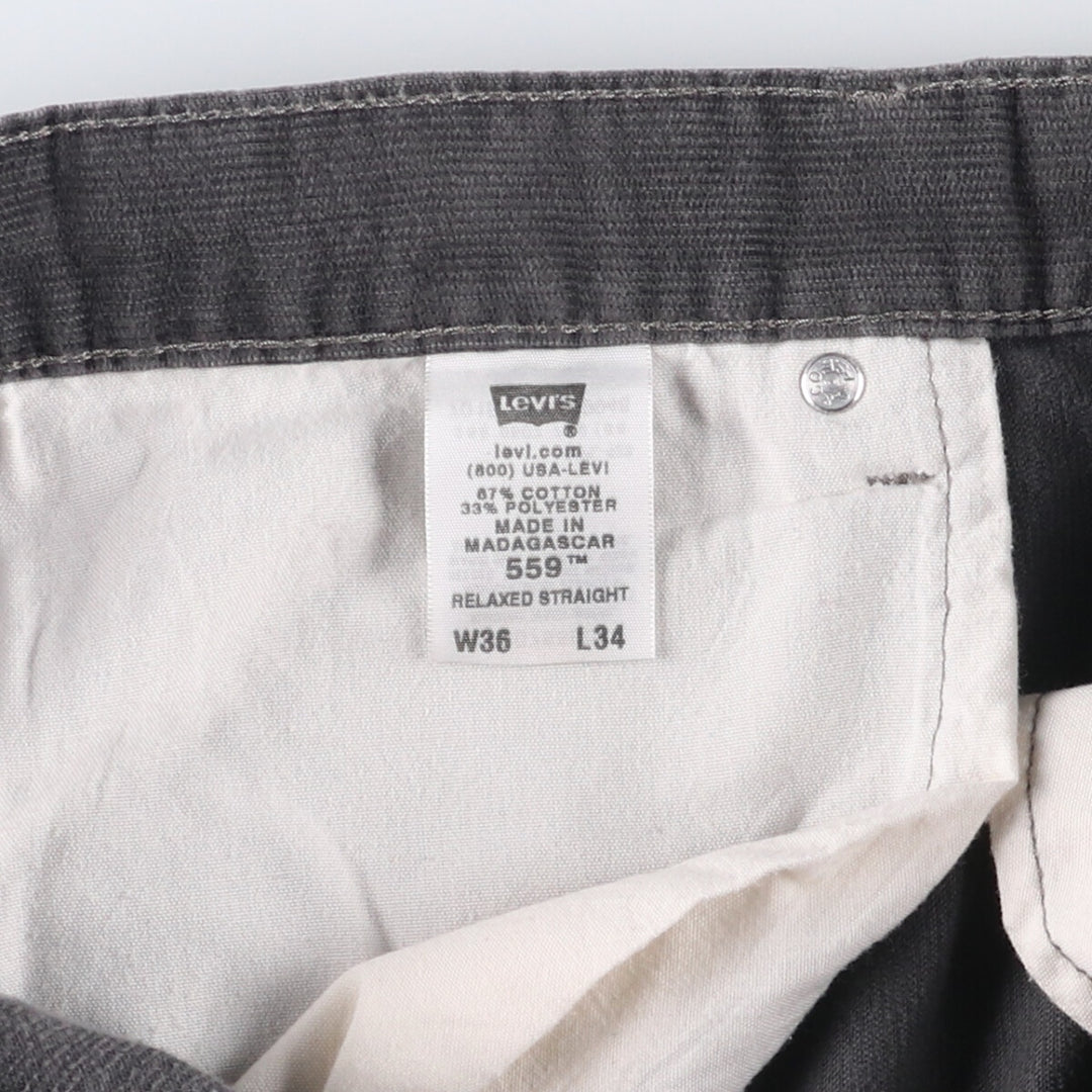 2000'S Levi's 559 Relaxed Straight Corduroy Pants, Men's, Size W36 cotton Charcoal Vintage Second Hand