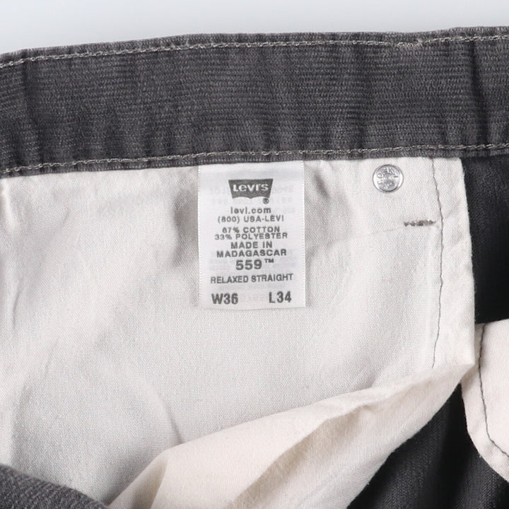 2000'S Levi's 559 Relaxed Straight Corduroy Pants, Men's, Size W36 cotton Charcoal Vintage Second Hand