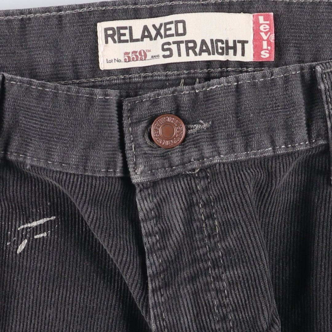 2000'S Levi's 559 Relaxed Straight Corduroy Pants, Men's, Size W36 cotton Charcoal Vintage Second Hand
