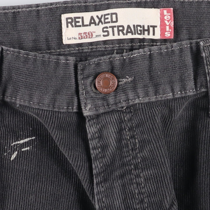 2000'S Levi's 559 Relaxed Straight Corduroy Pants, Men's, Size W36 cotton Charcoal Vintage Second Hand