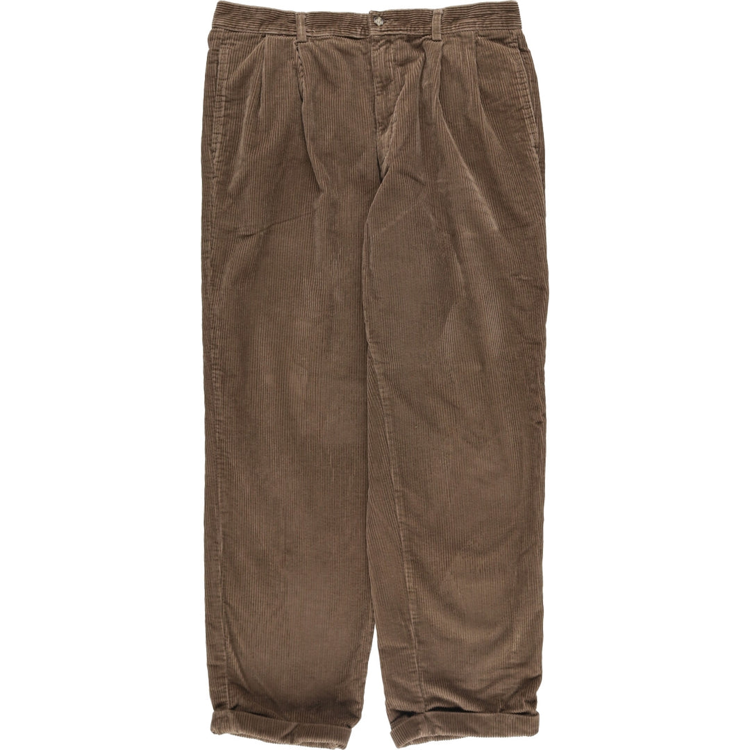 SAVILE ROW Two-pleat Corduroy Pants, Men's, Size W34 cotton brown type Vintage Second Hand