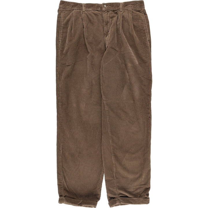 SAVILE ROW Two-pleat Corduroy Pants, Men's, Size W34 cotton brown type Vintage Second Hand