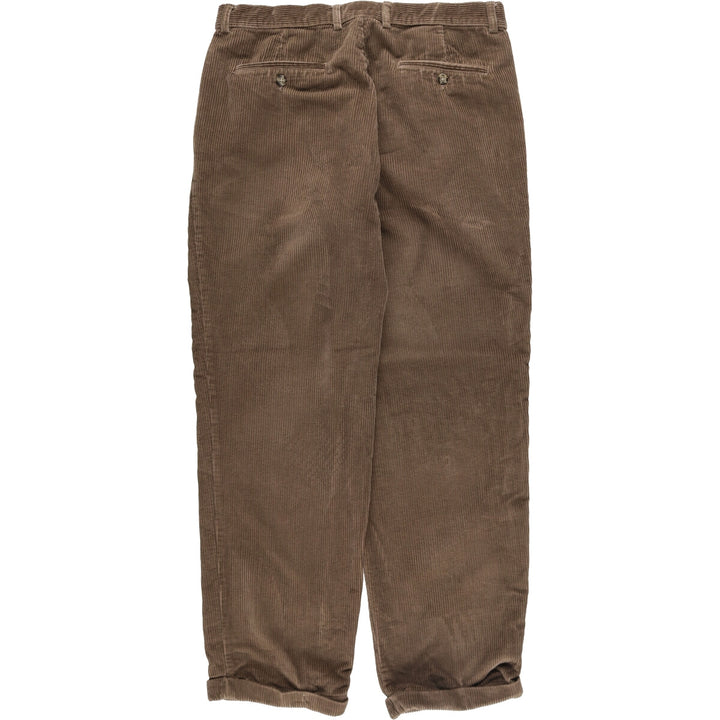 SAVILE ROW Two-pleat Corduroy Pants, Men's, Size W34 cotton brown type Vintage Second Hand