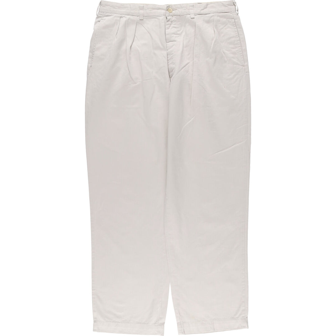 Ralph Lauren POLO RALPH LAUREN ANDREW PANT Two-pleat chino pants Men's size W35 cotton pale white type Vintage Second Hand
