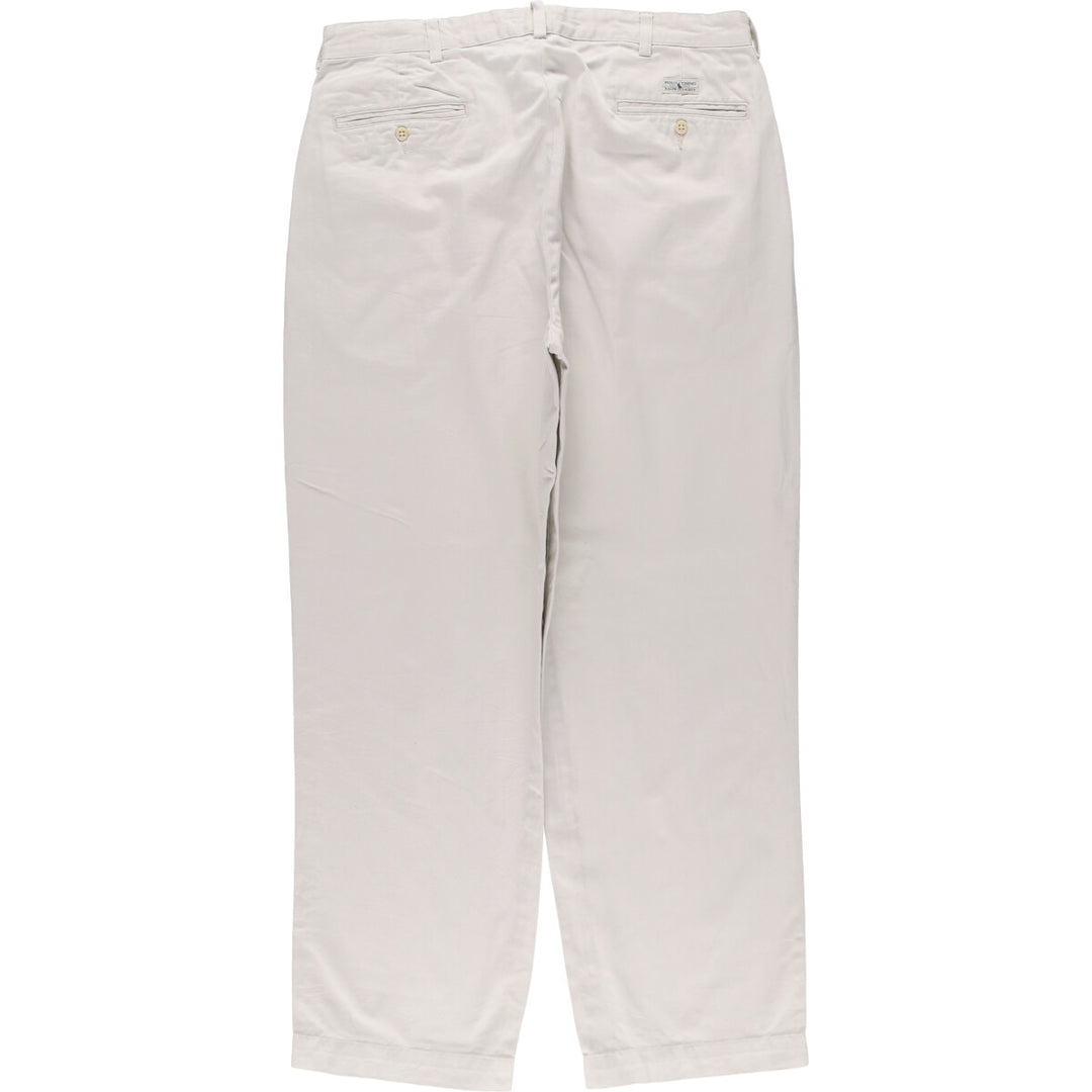 Ralph Lauren POLO RALPH LAUREN ANDREW PANT Two-pleat chino pants Men's size W35 cotton pale white type Vintage Second Hand