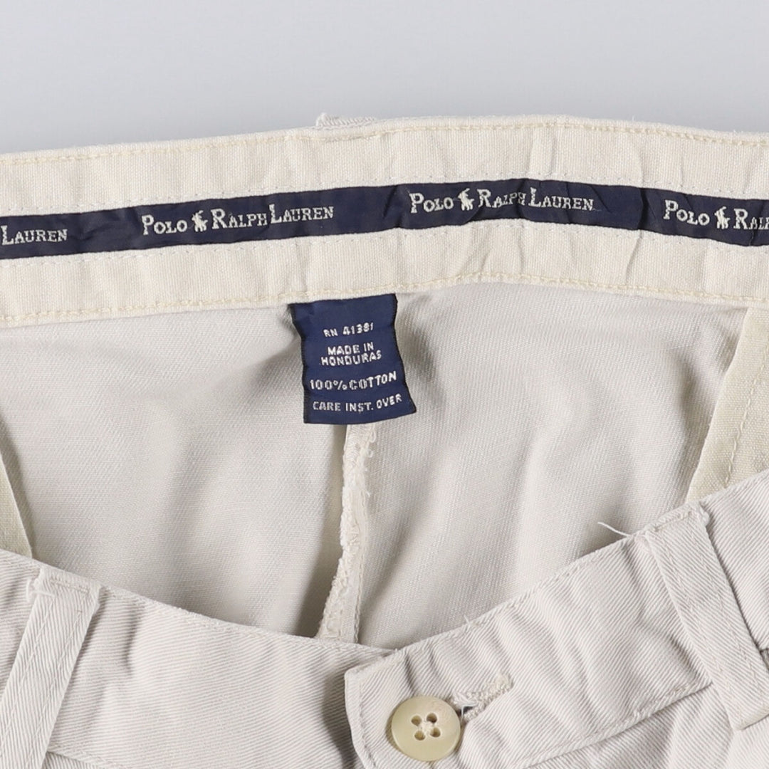Ralph Lauren POLO RALPH LAUREN ANDREW PANT Two-pleat chino pants Men's size W35 cotton pale white type Vintage Second Hand