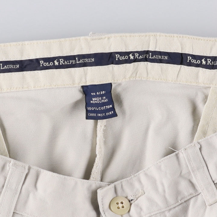 Ralph Lauren POLO RALPH LAUREN ANDREW PANT Two-pleat chino pants Men's size W35 cotton pale white type Vintage Second Hand