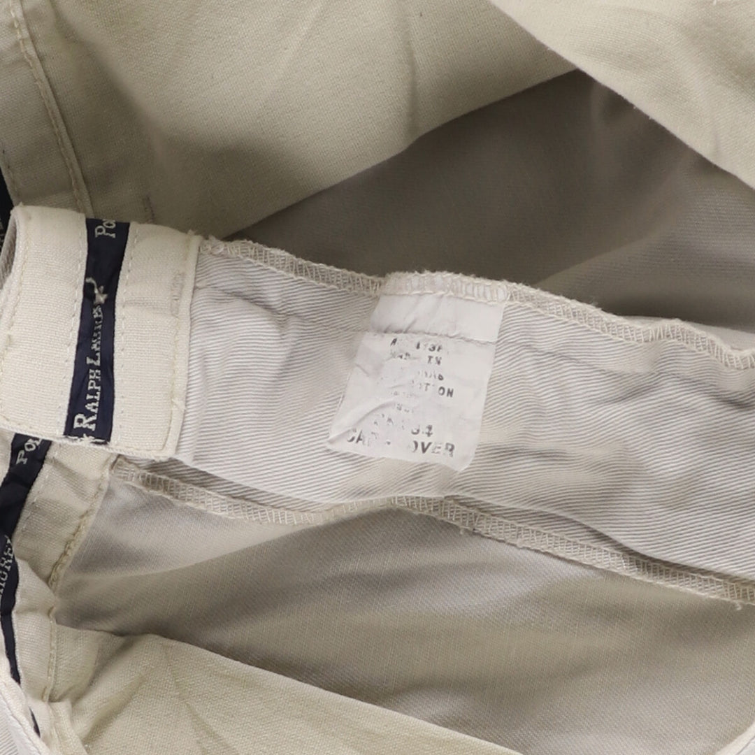 Ralph Lauren POLO RALPH LAUREN ANDREW PANT Two-pleat chino pants Men's size W35 cotton pale white type Vintage Second Hand