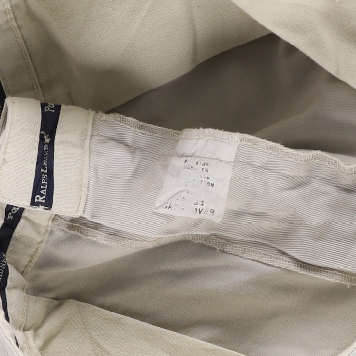 Ralph Lauren POLO RALPH LAUREN ANDREW PANT Two-pleat chino pants Men's size W35 cotton pale white type Vintage Second Hand