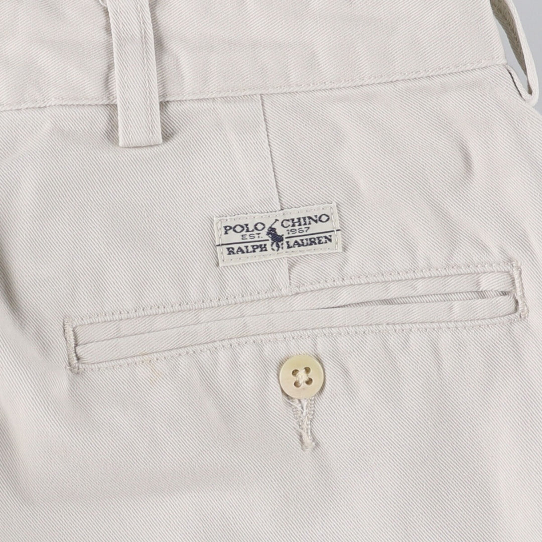Ralph Lauren POLO RALPH LAUREN ANDREW PANT Two-pleat chino pants Men's size W35 cotton pale white type Vintage Second Hand