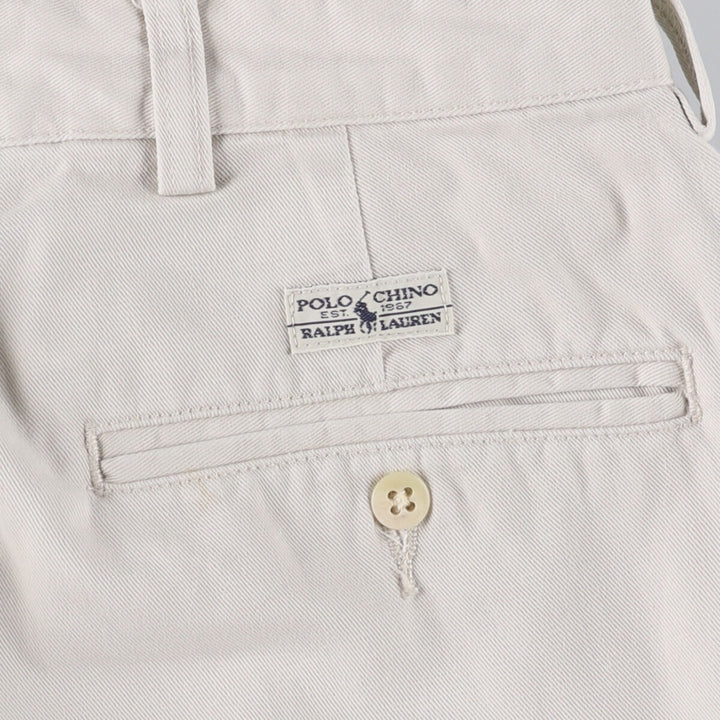 Ralph Lauren POLO RALPH LAUREN ANDREW PANT Two-pleat chino pants Men's size W35 cotton pale white type Vintage Second Hand