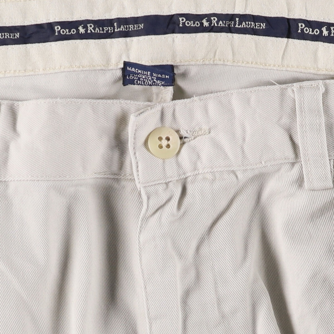 Ralph Lauren POLO RALPH LAUREN ANDREW PANT Two-pleat chino pants Men's size W35 cotton pale white type Vintage Second Hand