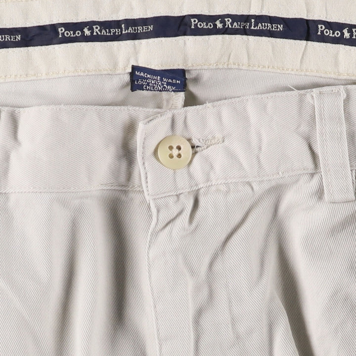Ralph Lauren POLO RALPH LAUREN ANDREW PANT Two-pleat chino pants Men's size W35 cotton pale white type Vintage Second Hand