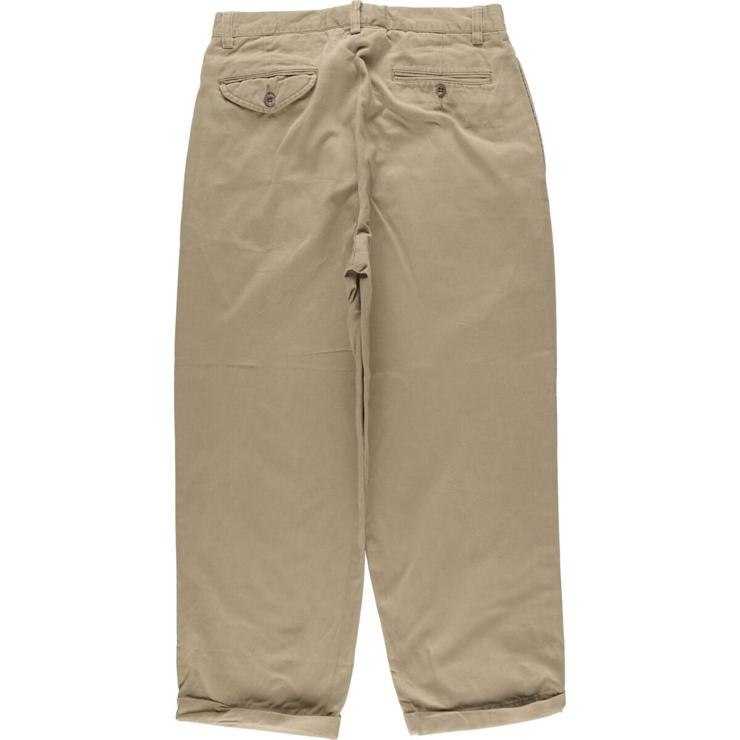 Ralph Lauren POLO by Ralph Lauren Two-pleat Chino Pants for Men, W31 equivalent cotton Beige type Vintage Second Hand