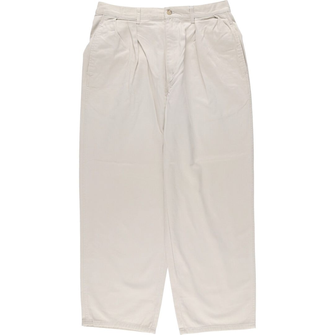 Ralph Lauren POLO by Ralph Lauren Two-pleat Chino Pants for Men, W32 equivalent cotton pale white type Vintage Second Hand