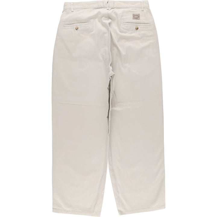 Ralph Lauren POLO by Ralph Lauren Two-pleat Chino Pants for Men, W32 equivalent cotton pale white type Vintage Second Hand