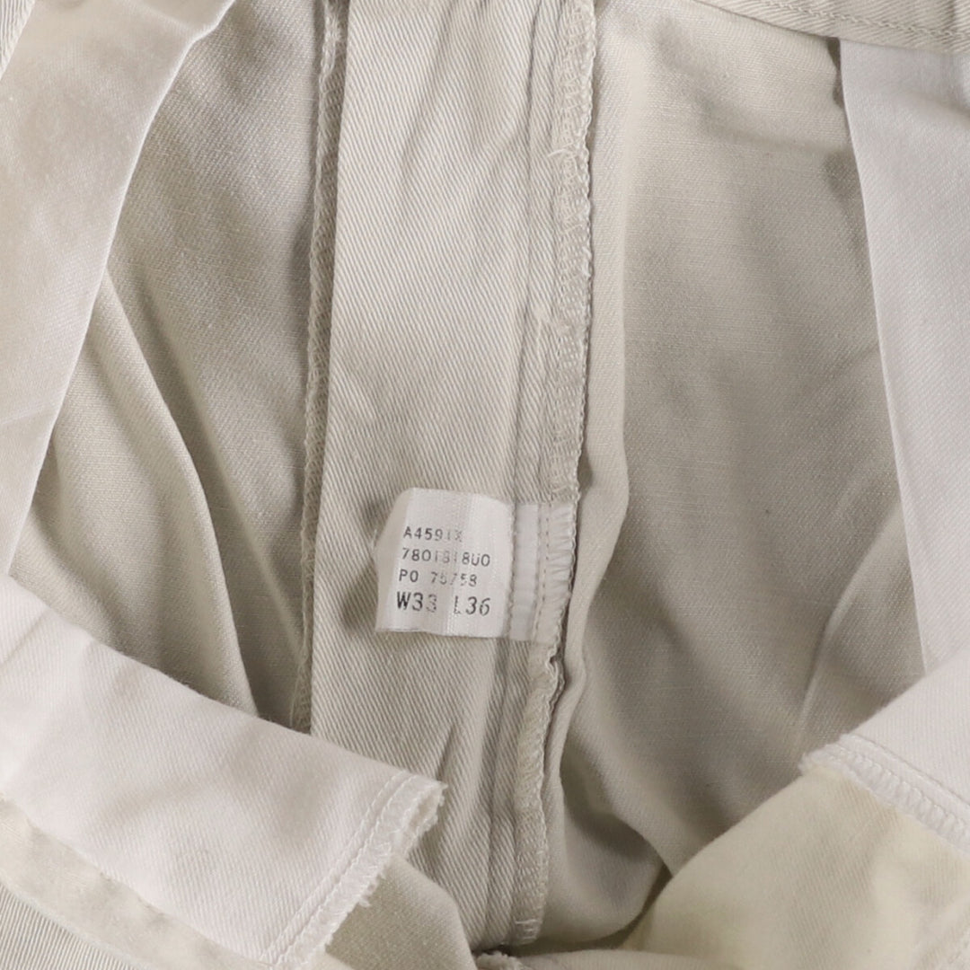 Ralph Lauren POLO by Ralph Lauren Two-pleat Chino Pants for Men, W32 equivalent cotton pale white type Vintage Second Hand