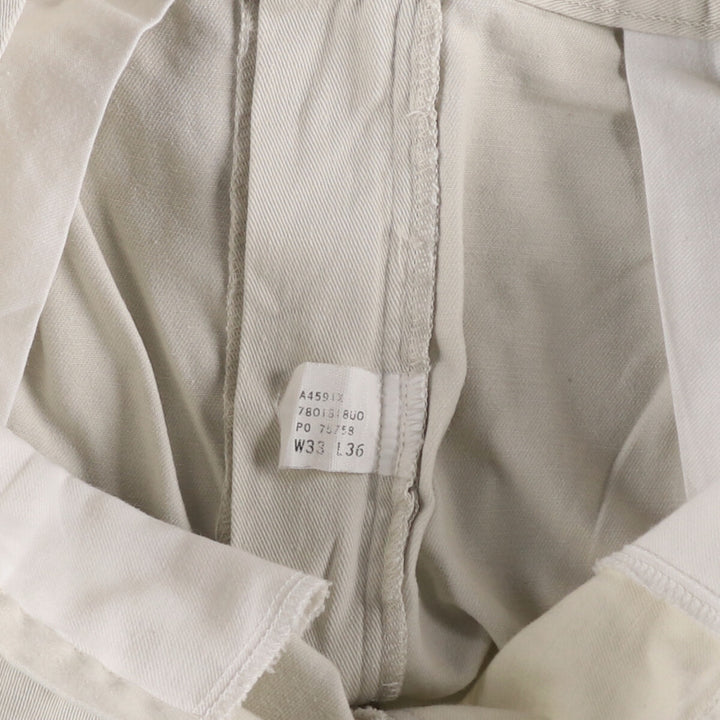 Ralph Lauren POLO by Ralph Lauren Two-pleat Chino Pants for Men, W32 equivalent cotton pale white type Vintage Second Hand