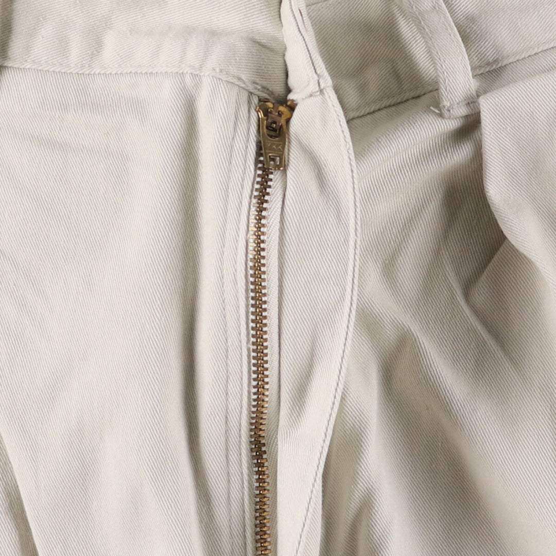 Ralph Lauren POLO by Ralph Lauren Two-pleat Chino Pants for Men, W32 equivalent cotton pale white type Vintage Second Hand