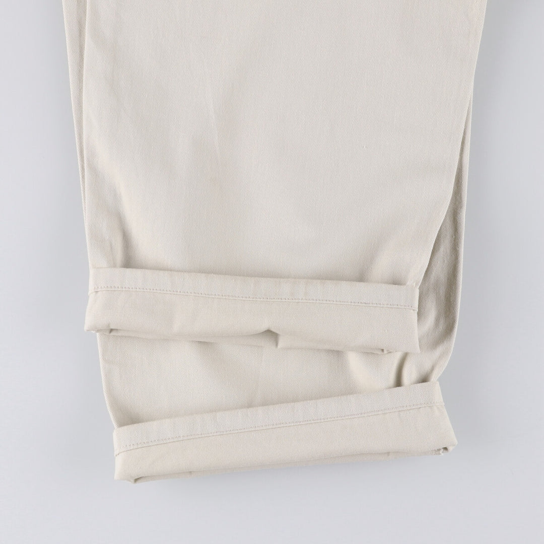 Ralph Lauren POLO by Ralph Lauren Two-pleat Chino Pants for Men, W32 equivalent cotton pale white type Vintage Second Hand