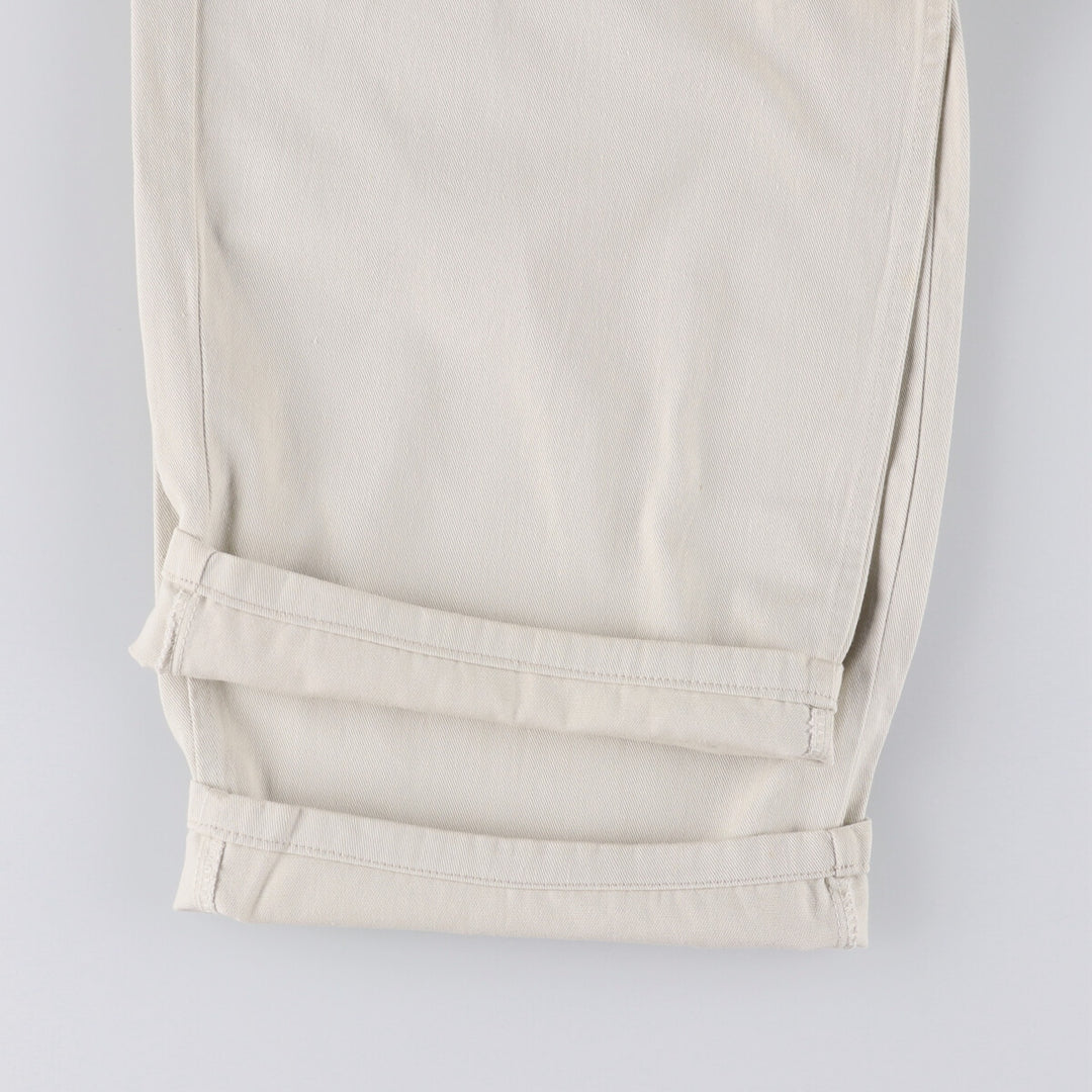 Ralph Lauren POLO by Ralph Lauren Two-pleat Chino Pants for Men, W32 equivalent cotton pale white type Vintage Second Hand