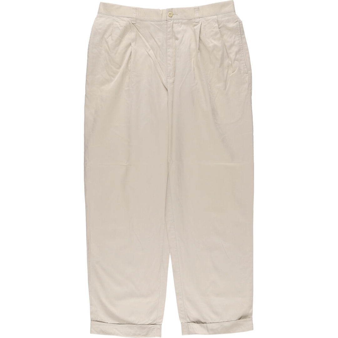 Ralph Lauren POLO by Ralph Lauren HAMMOND PANT, two-pleat chino pants, men's, w34 equivalent cotton ivory Vintage Second Hand