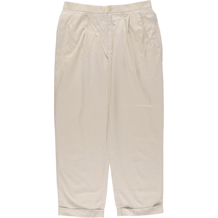 Ralph Lauren POLO by Ralph Lauren HAMMOND PANT, two-pleat chino pants, men's, w34 equivalent cotton ivory Vintage Second Hand