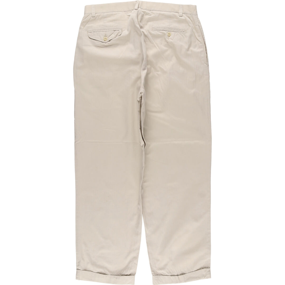 Ralph Lauren POLO by Ralph Lauren HAMMOND PANT, two-pleat chino pants, men's, w34 equivalent cotton ivory Vintage Second Hand