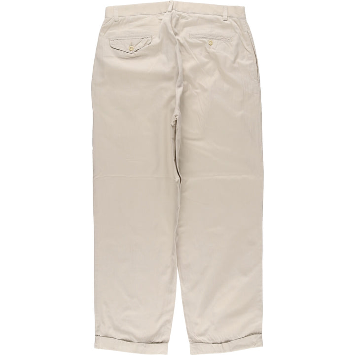 Ralph Lauren POLO by Ralph Lauren HAMMOND PANT, two-pleat chino pants, men's, w34 equivalent cotton ivory Vintage Second Hand