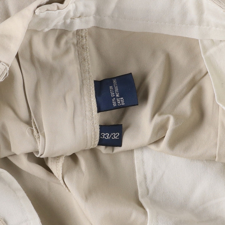Ralph Lauren POLO by Ralph Lauren HAMMOND PANT, two-pleat chino pants, men's, w34 equivalent cotton ivory Vintage Second Hand