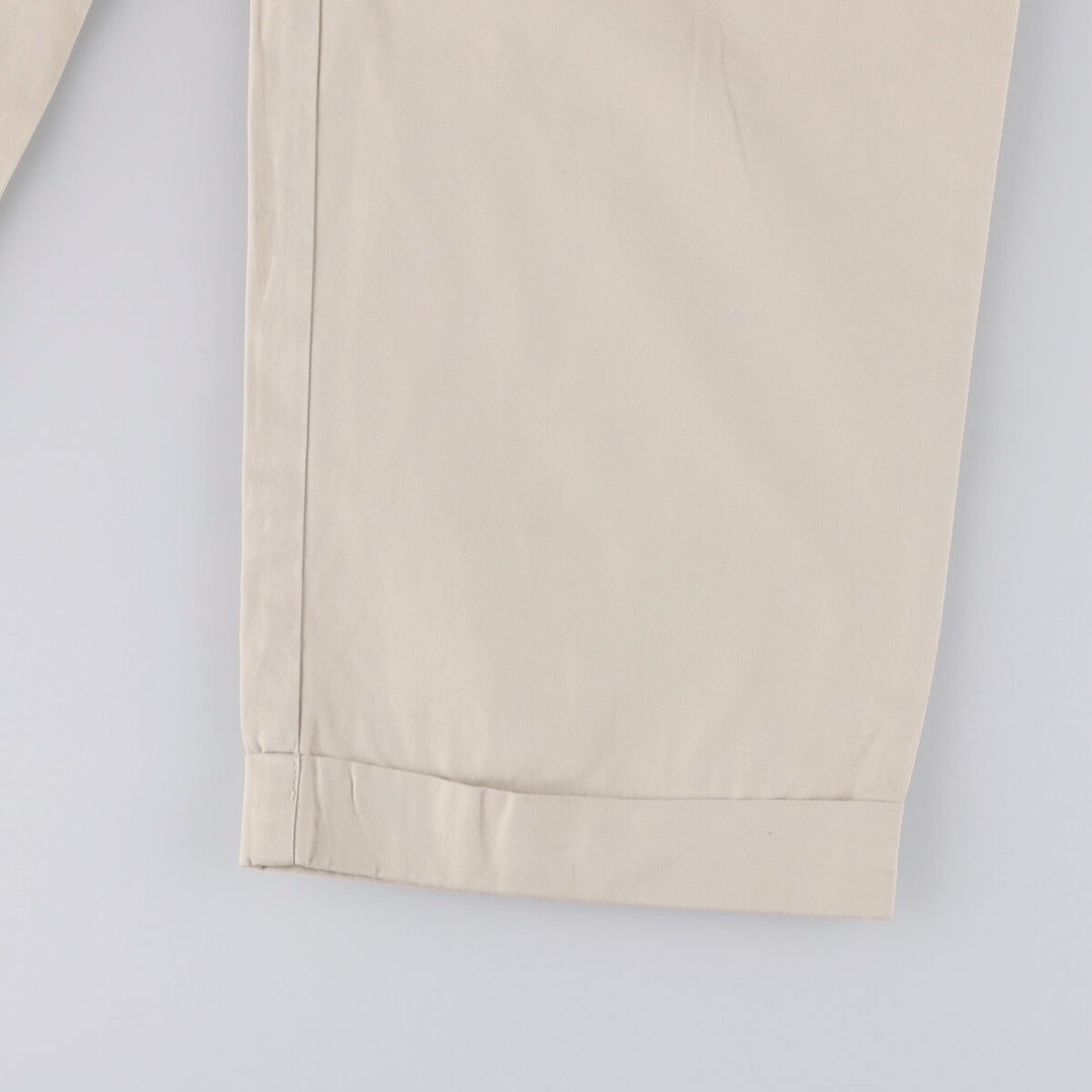 Ralph Lauren POLO by Ralph Lauren HAMMOND PANT, two-pleat chino pants, men's, w34 equivalent cotton ivory Vintage Second Hand