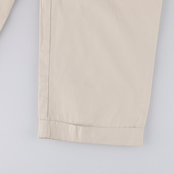 Ralph Lauren POLO by Ralph Lauren HAMMOND PANT, two-pleat chino pants, men's, w34 equivalent cotton ivory Vintage Second Hand