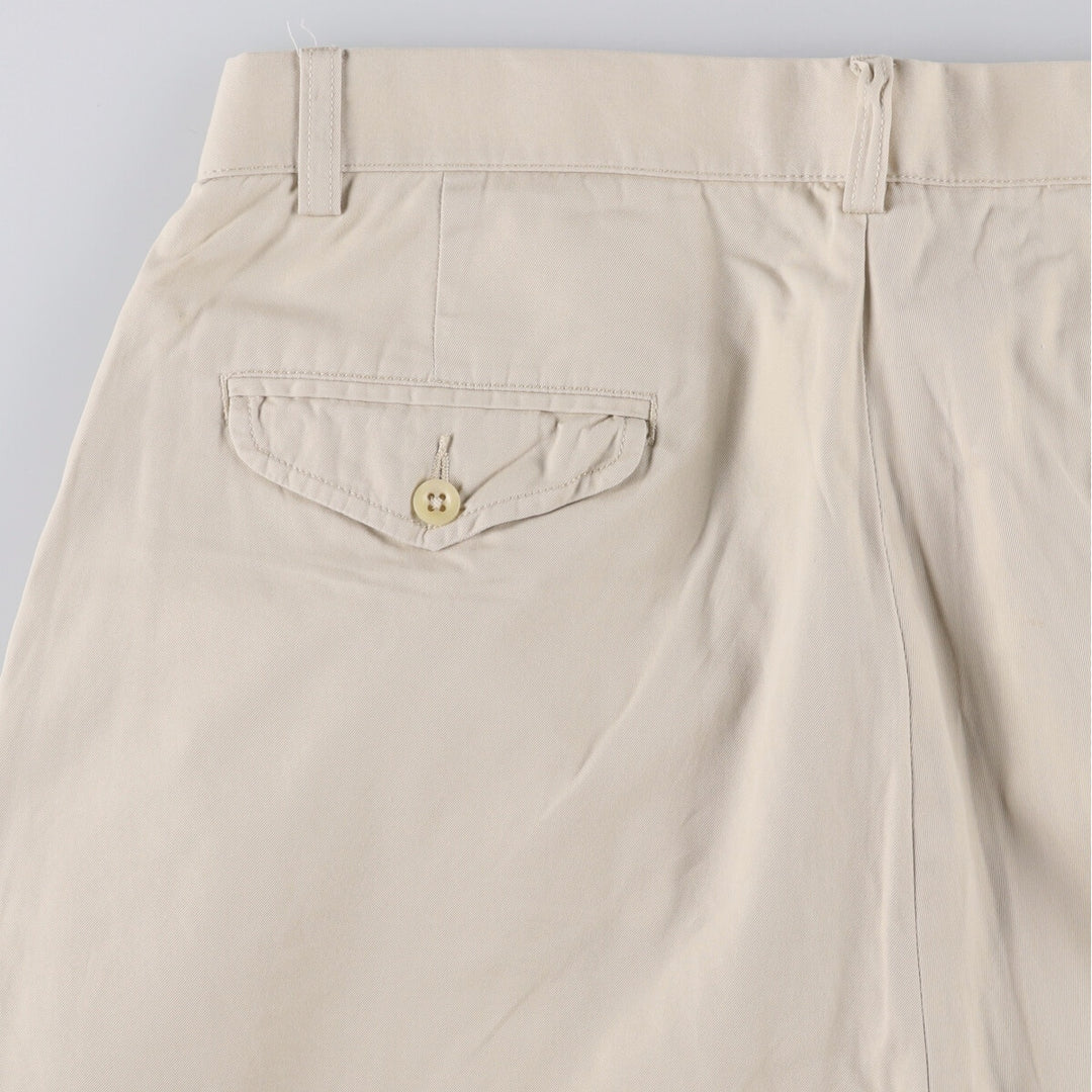 Ralph Lauren POLO by Ralph Lauren HAMMOND PANT, two-pleat chino pants, men's, w34 equivalent cotton ivory Vintage Second Hand