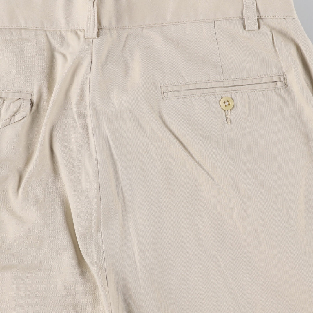 Ralph Lauren POLO by Ralph Lauren HAMMOND PANT, two-pleat chino pants, men's, w34 equivalent cotton ivory Vintage Second Hand